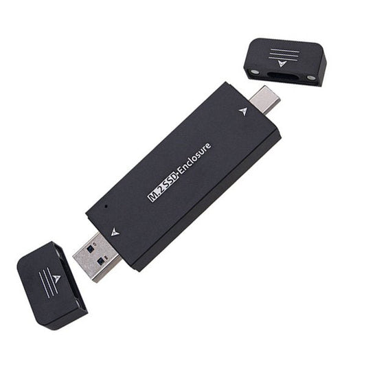 SYSTEM-S NVME M-lykill M.2 NGFF millistykki í USB 3.1 Type C og 2.0 Type A tengi fyrir SATA SSD