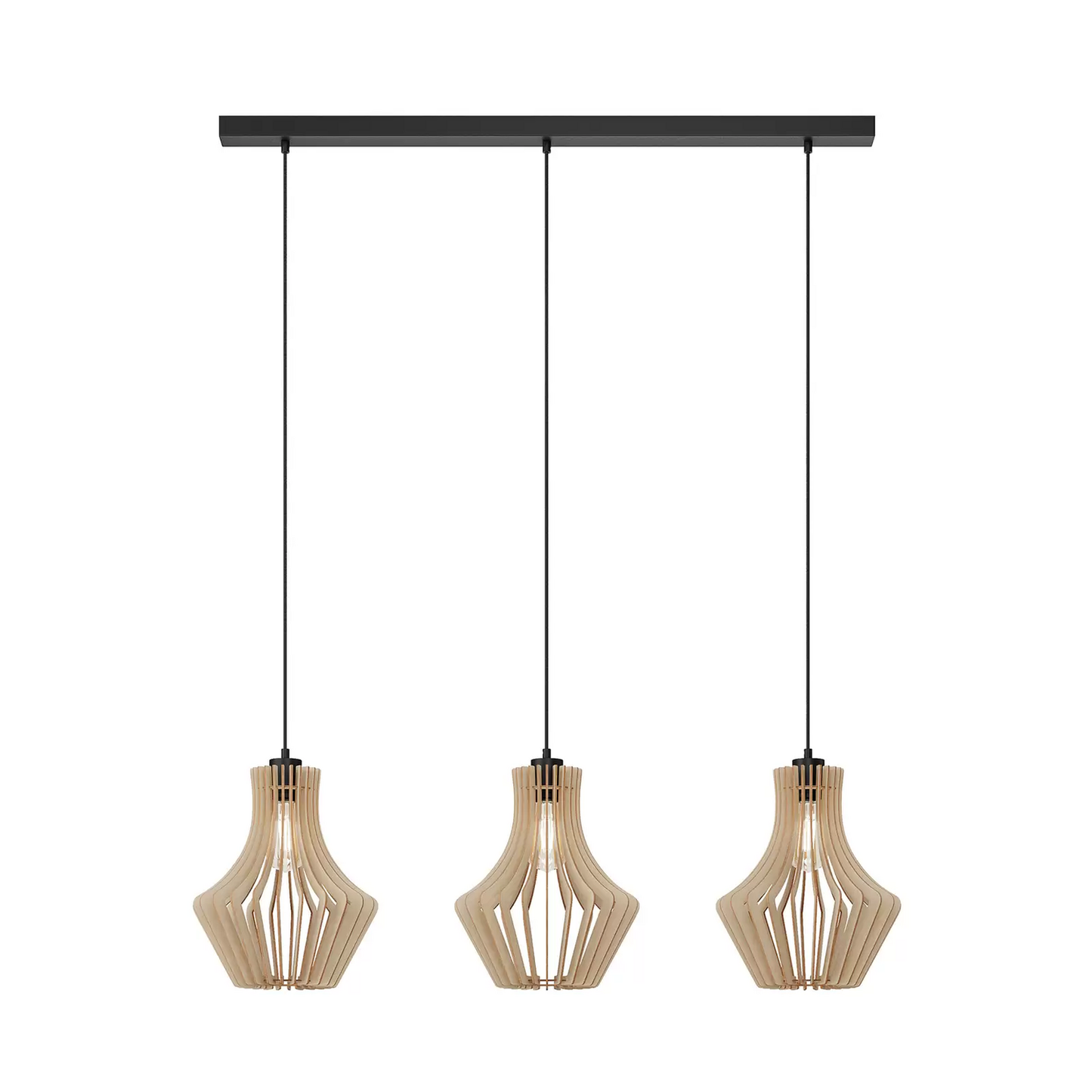 B-lager Envostar Floj hengilampi úr birkikrossviði með 3 perum