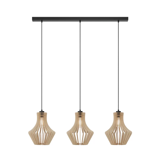 B-lager Envostar Floj hengilampi úr birkikrossviði með 3 perum