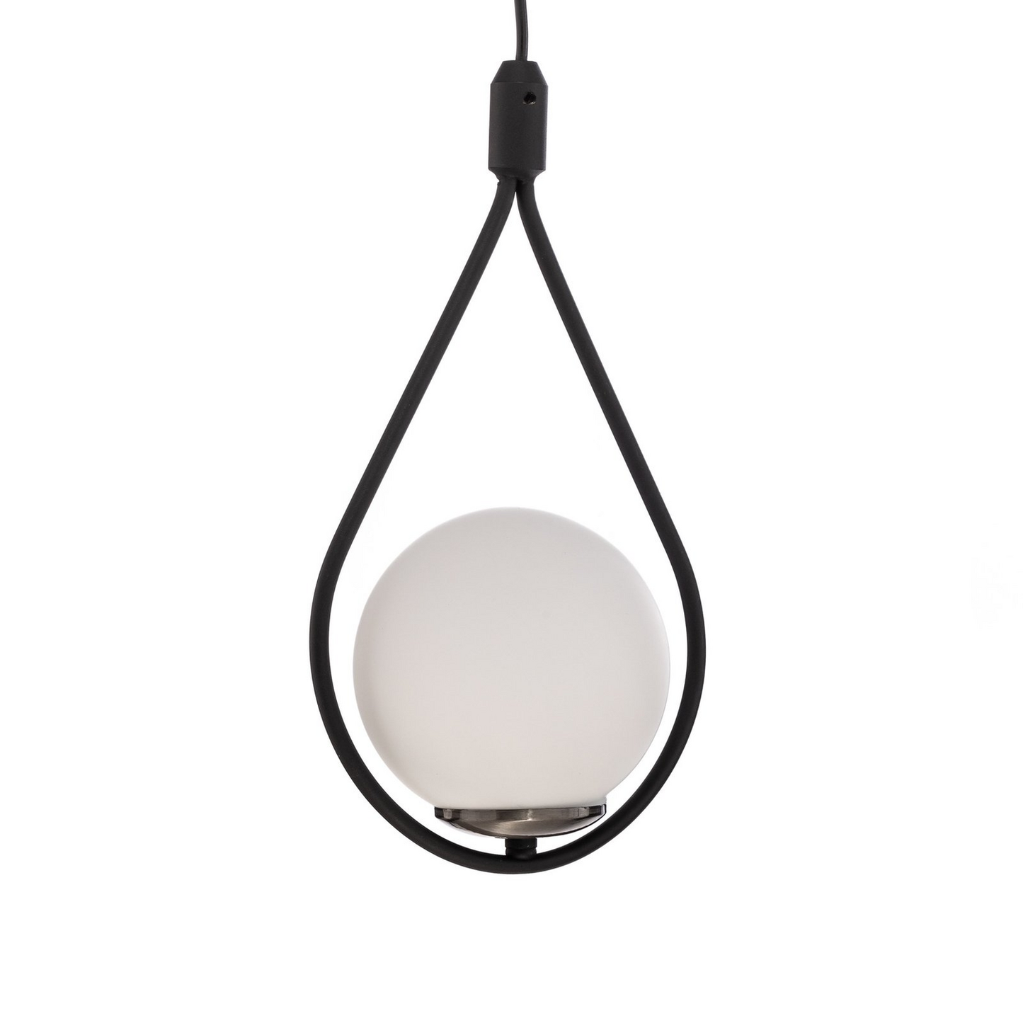 Hengilampi Mudoni Mr 937, ein pera, á lager. Hengilampi úr svörtu/ópalgleri, lampi 257.