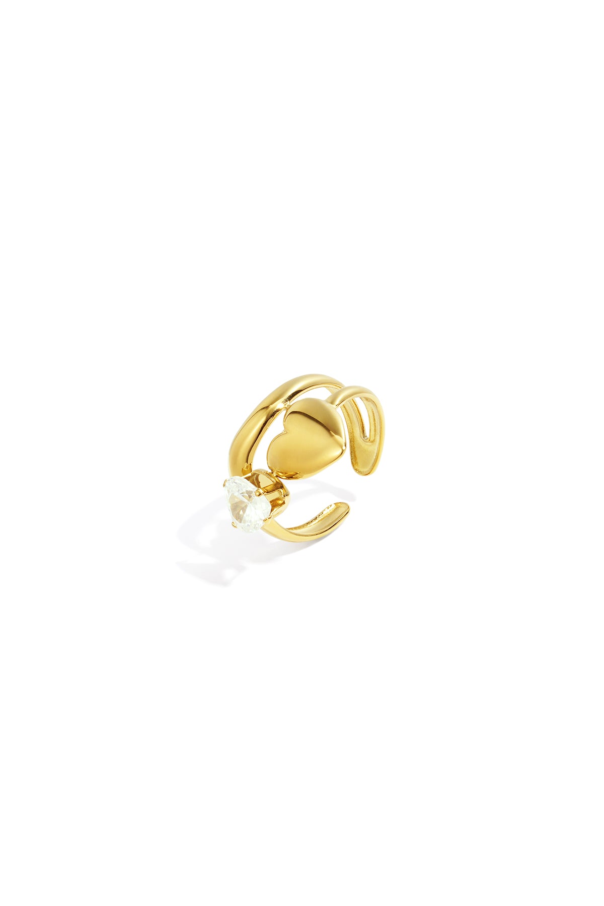 Edelstahl Edelstein Ringe Herz Casual Täglich Einfache Serie frauen schmuck