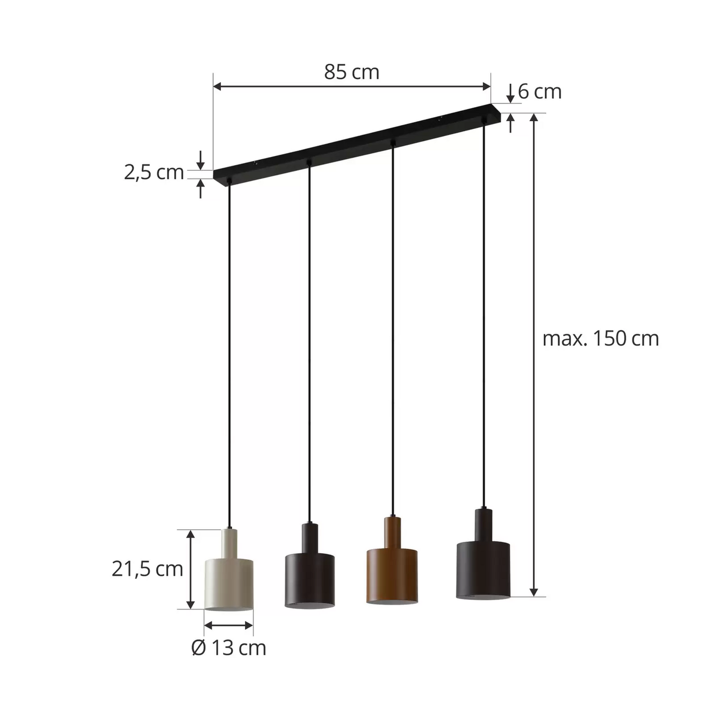 B-stock Lindby hanging light Ovelia black/brown/beige hanging lamp lamp pendant light954