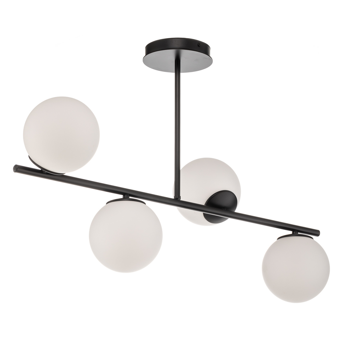 B-flokks Euluna loftlampi, loftljós, lampi, ljós Kabo, 1 armur, svartur, fjögurra ljósa 