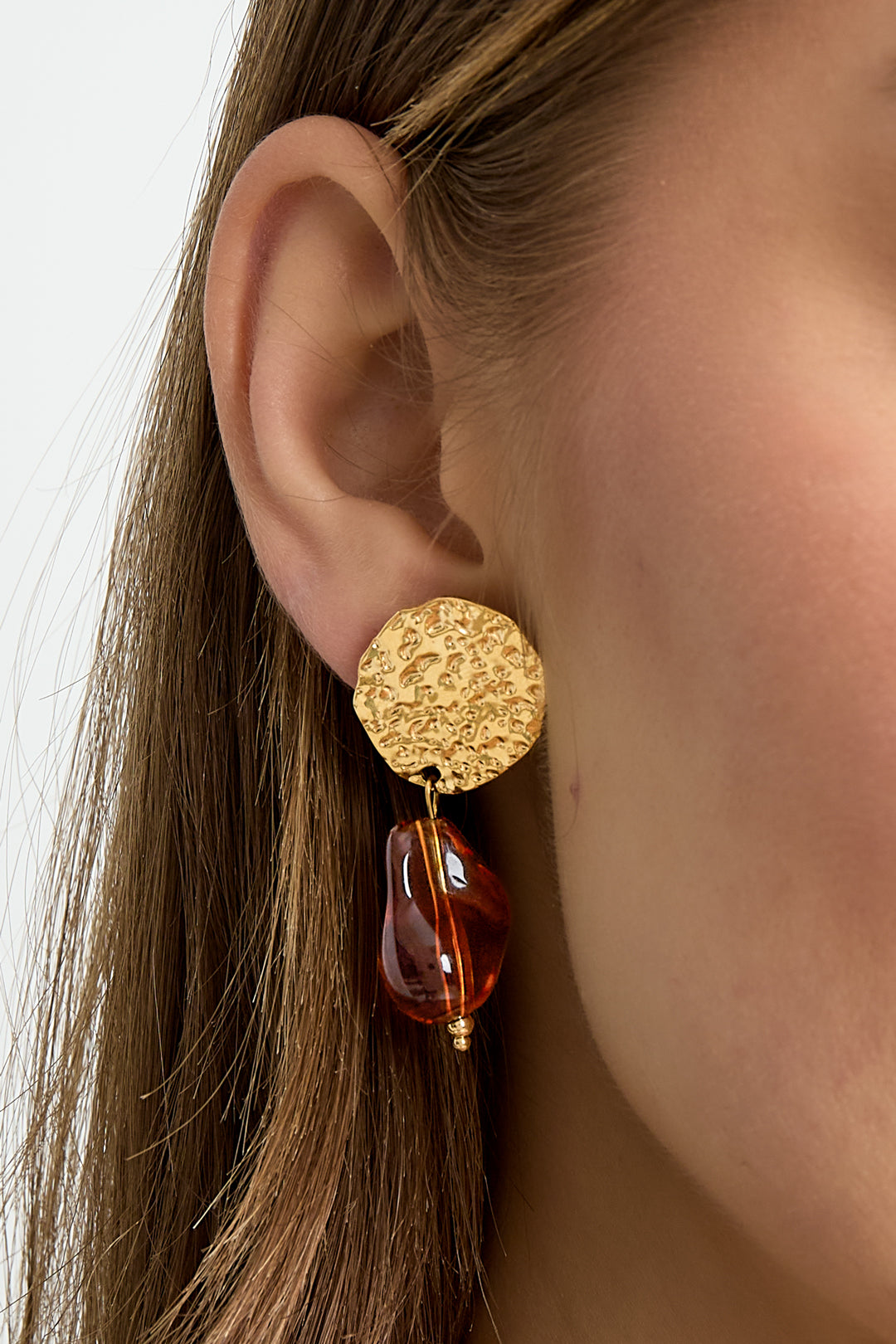 Ohrhänger aus Edelstahl, unregelmäßige Form, lässig-schlichte Serie, Damenschmuck