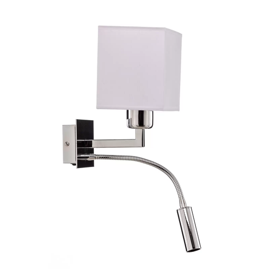 B-flokks Euluna veggljós Harry vegglampi veggljós ferkantað króm/króm/hvítt