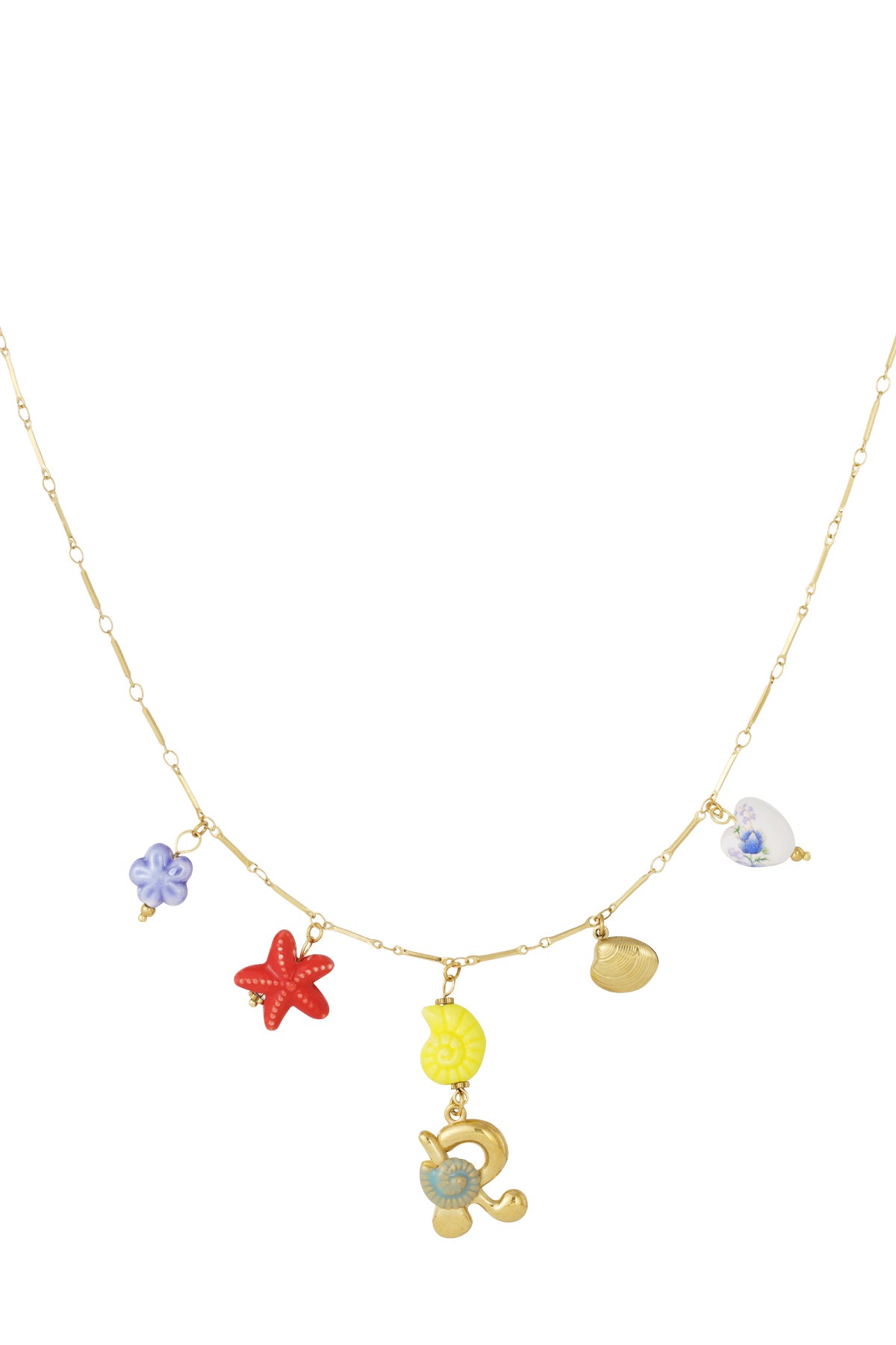 Happy Initials Halskette mit Charms
