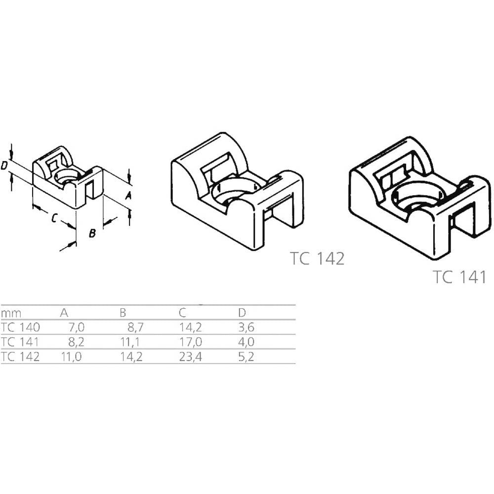 B-grade Lapp TC 141 mounting base, base mounting, cable tie mounting