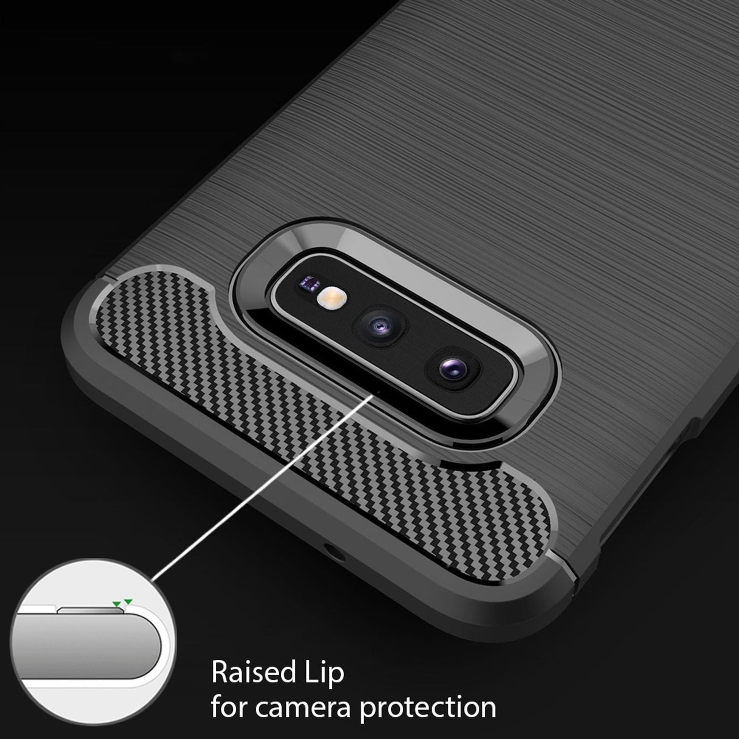 NALIA Phone Case for Samsung Galaxy S10e, Carbon Fiber Stylish Phone Case