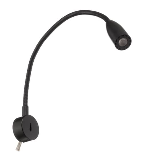 B-flokks LED C4 Rúm LED veggljós, vegglampi, leslampi, kringlótt LED, svart 698 