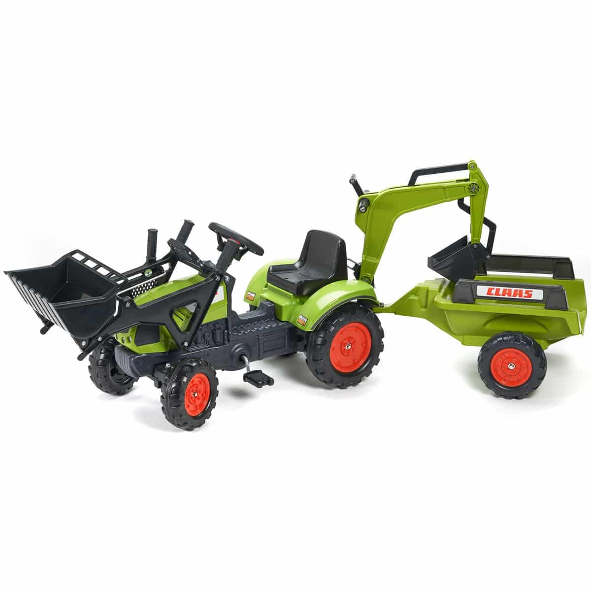 B-Ware Falk 2040 N Kinder Trecker Bagger Lader Claas Arion 410 Anhänger Baggerschaufel