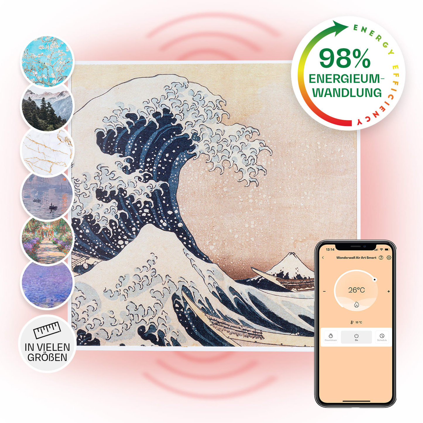 B-Ware Klarstein Wonderwall Air Art Infrarotheizung Heizung Heizkörper Wandheizung Wi Fi
