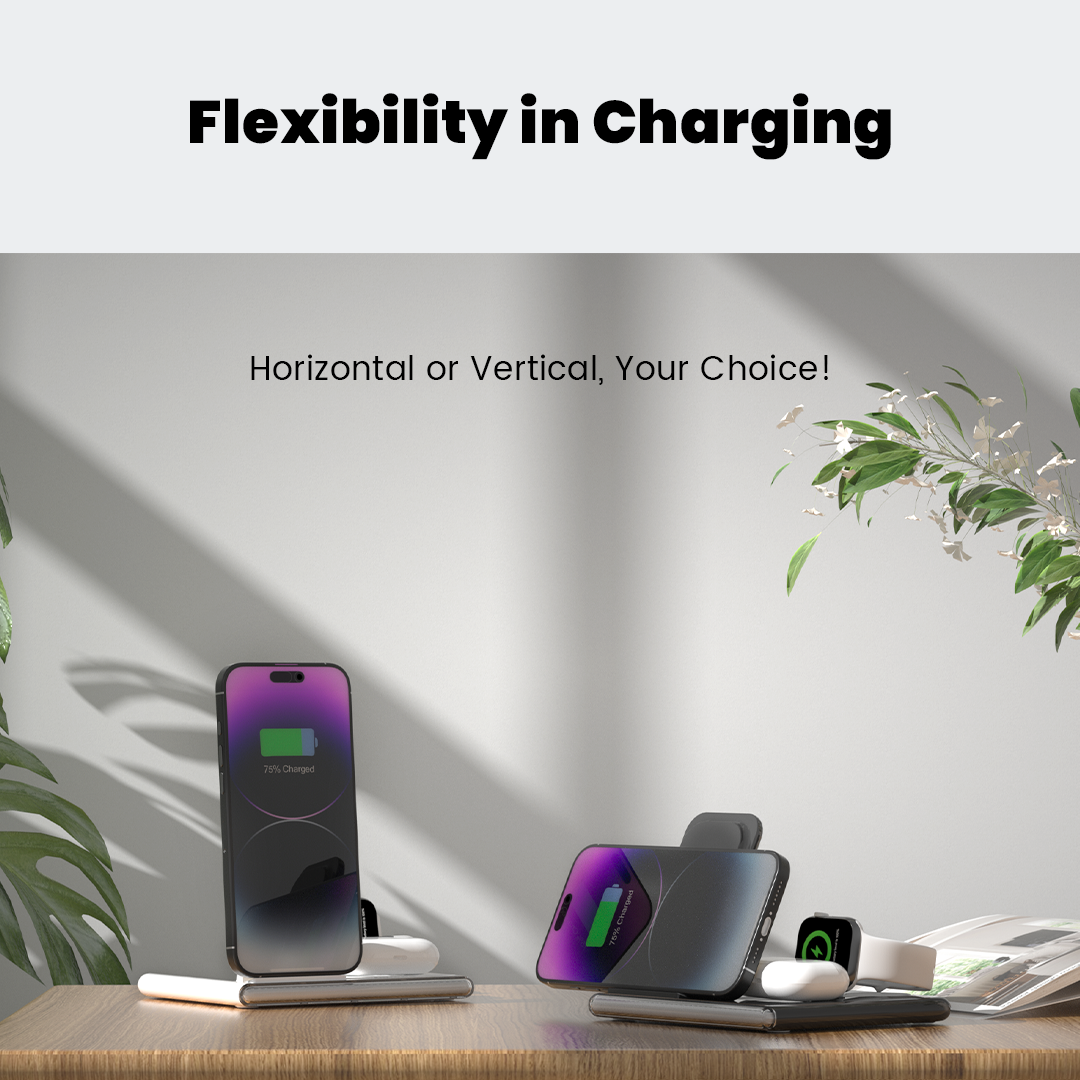 PowerNest™  4-In-1 Foldable Wireless Charging Station With LED Night Light