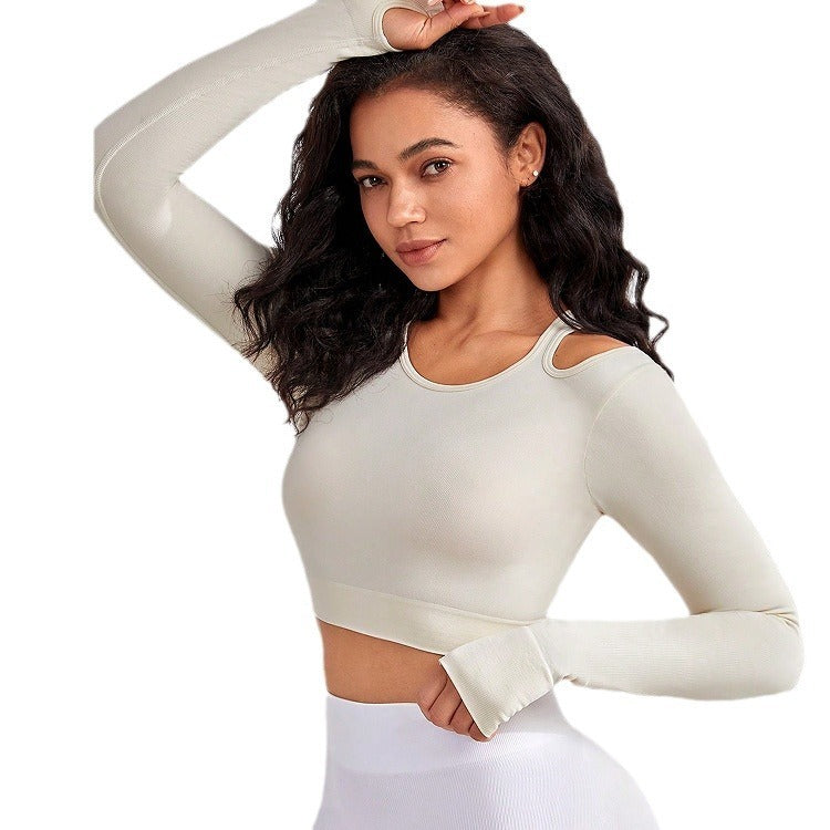 Midriff Outfit Slimming Yoga Clothes Long Sleeve