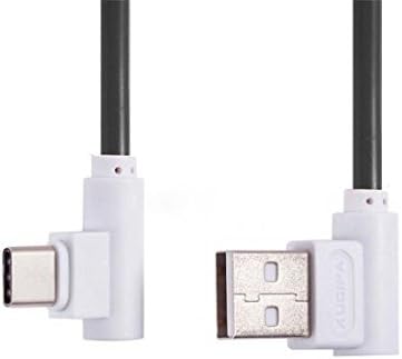 SYSTEM-S USB 3.1 Type C 90° angled plug to USB 2.0 A data cable charging cable 89 cm in black