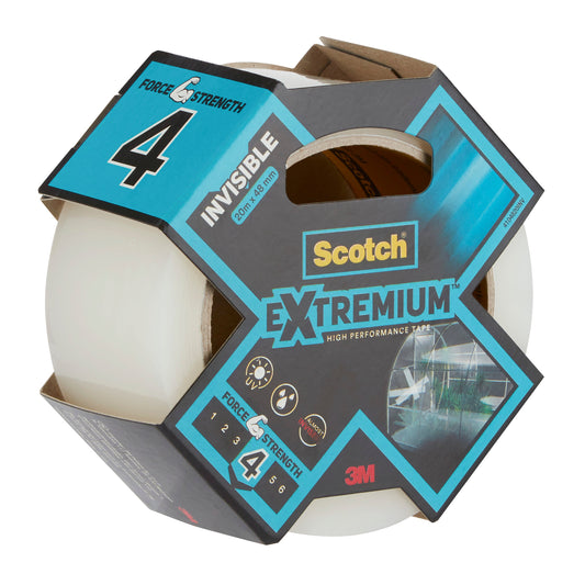 Scotch® Extremium™ INVISIBLE Hochleistungs-Klebeband, 20 m x 48 mm, 1 Rolle/Packung | Packung (1 Rolle)