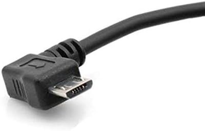 System-S teygjanlegur spíralkapall Micro USB 2.0 kapall með 90 gráðu horntengi (hægri/karlkyns) gagnasnúra og hleðslusnúra 50 - 135 cm