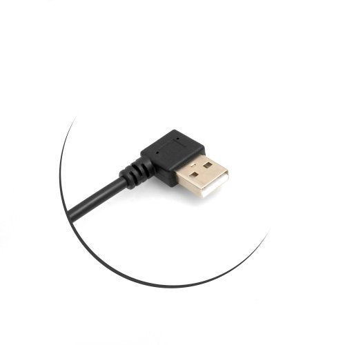 SYSTEM-S Mini USB Kabel 90° Grad rechts gewinkelt Winkelstecker auf USB Typ A (male) links gewinkelt 26 cm