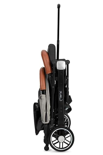 MoMi ESTELLE barnavagn fyrir börn frá 6 mánaða aldri (allt að 15 kg), samanbrjótanleg barnavagn með 5 punkta öryggisbelti, innkaupakörfu með útfellanlegri virkni, sjónaukahandfangi