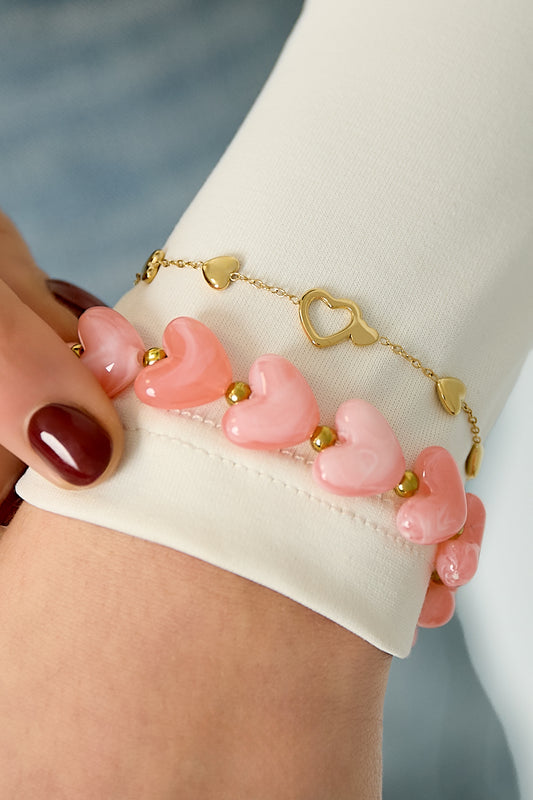 Armband „All you need is love“ – Goldfarbe - Goldfarbefarbe