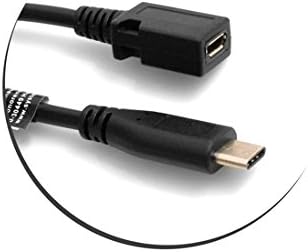 SYSTEM-S USB 3.1 Type C snúra karlkyns í Micro USB 2.0 kvenkyns inntaksbreytir gagnasnúra hleðslusnúra framlenging 28 cm