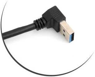 SYSTEM-S Micro USB 3.0 snúra 90° rétt hornrétt við USB Type A 3.0 upp á við, 27 cm