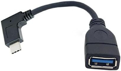 System-S OTG Host USB A 3.0 (kvenkyns) í USB 3.1 Tegund C (karlkyns) 90 gráðu hallandi tengi millistykki gagnasnúru framlenging 11 cm