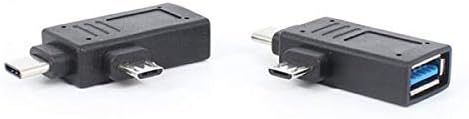 System-S USB 2 í 1 millistykki af gerð C + örtengi í 2.0 gerð A tengi 