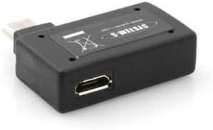 System-S 90° horntengi (vinstri horn) USB í Micro USB OTG hýsingarsnúra Tenging fyrir glampadrif með auka Micro USB tengi fyrir snjallsíma og spjaldtölvu