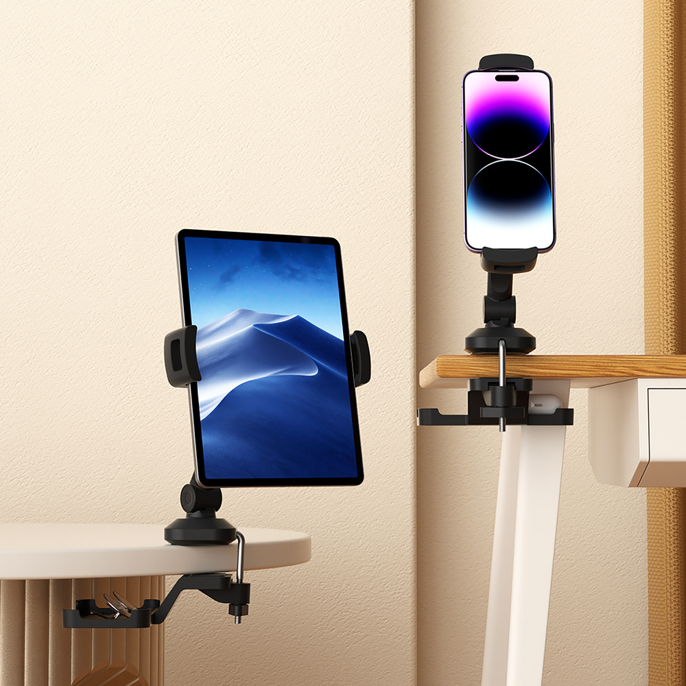 B-stock hjh OFFICE mobile phone holder/tablet holder FLEXMOBI III with screw clamp, metal