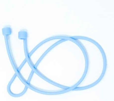 System-S 1x sílikonólahaldari fyrir AirPods heyrnartól í ljósbláu 