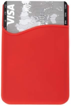 System-S 10x Smartphone Card Holder Silicone Case Card Case in Red