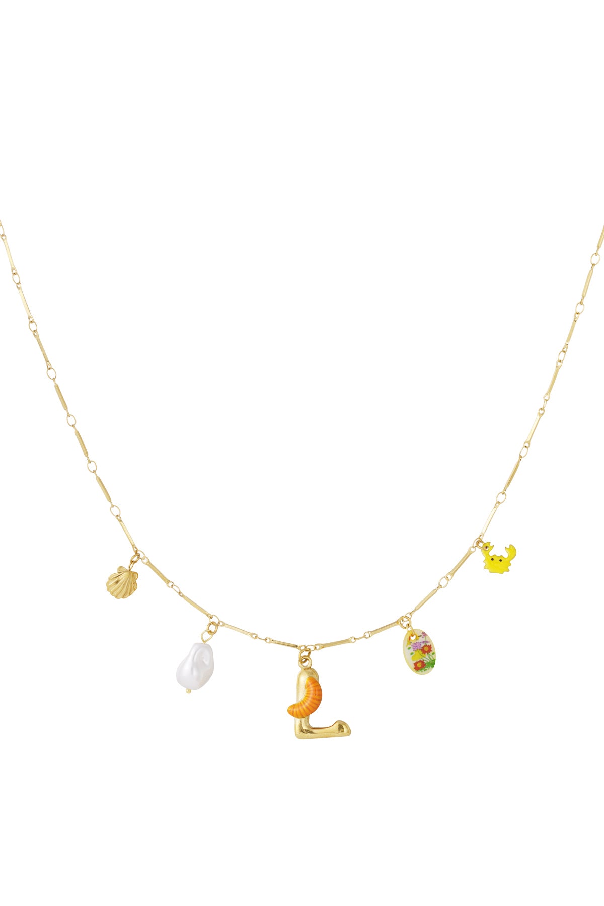 Happy Initials Halskette mit Charms