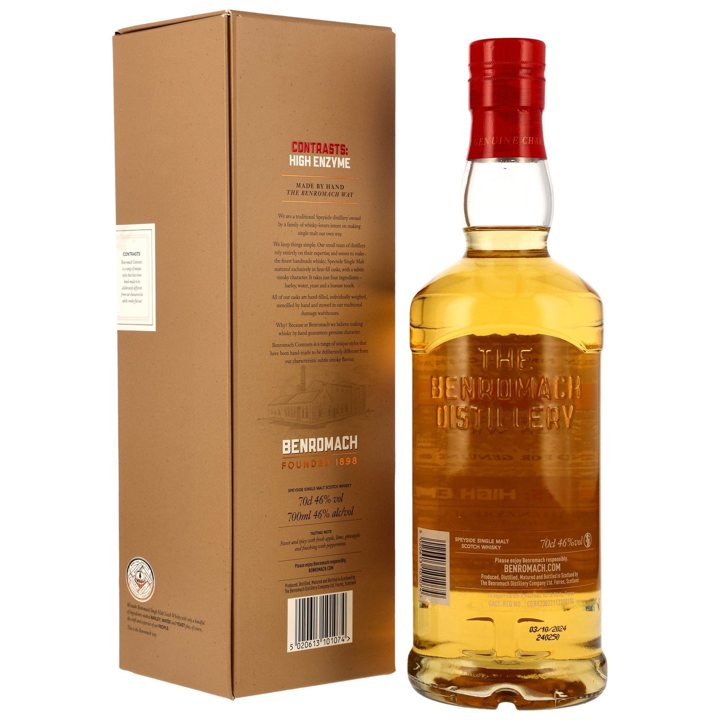 Benromach 2012/2024 - Andstæður: Hátt ensíminnihald - Fyrsta fylling á bourbon-tunnum