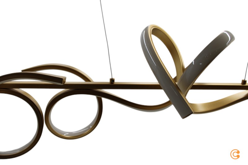 B-lager Just Light. LED hengiljós Curls loftlampi LED messing matt