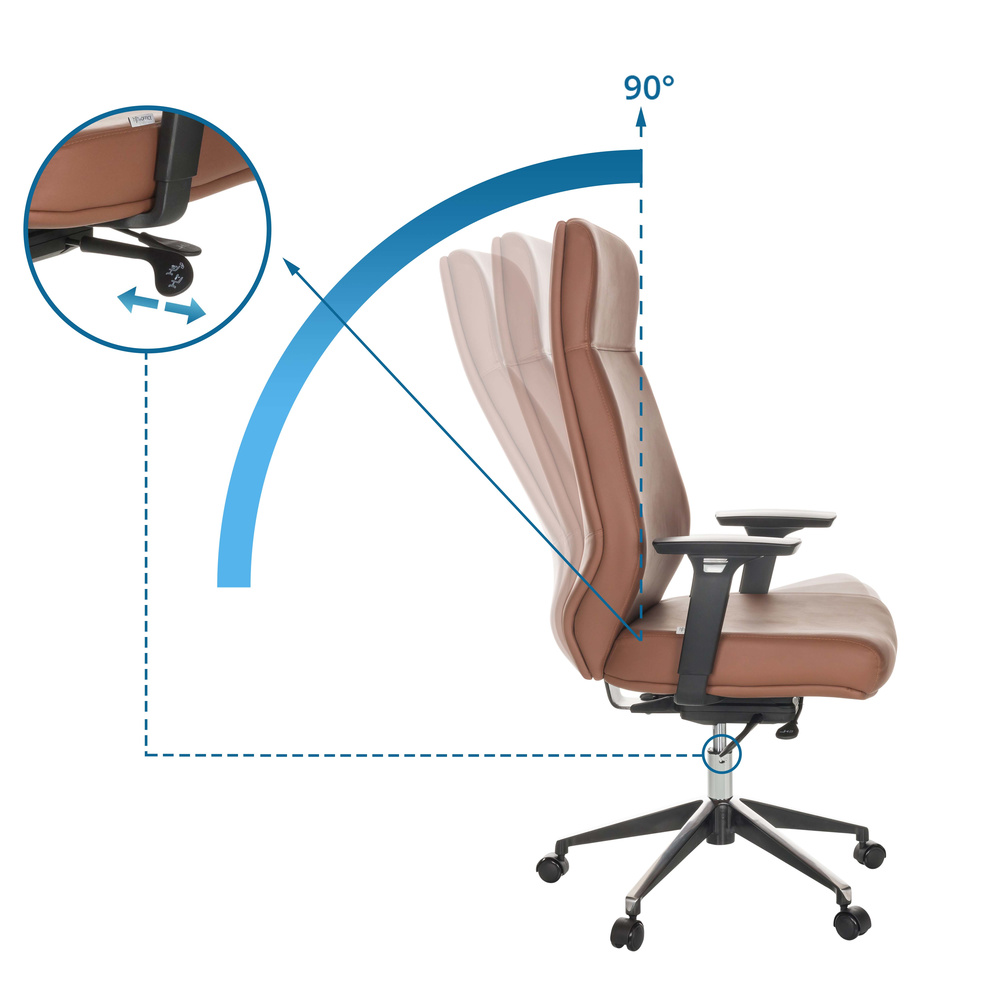 B-lager Hjh Office skrifstofustóll framkvæmdastjórastóll Vitoro Eco skrifborðsstóll gervileður brúnn