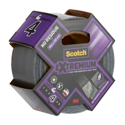 Scotch® Extremium™ No Residue Hochleistungs-Gewebeklebeband, 18,2 m x 48 mm, 1 Rolle/Pake | Packung (1 Rolle)