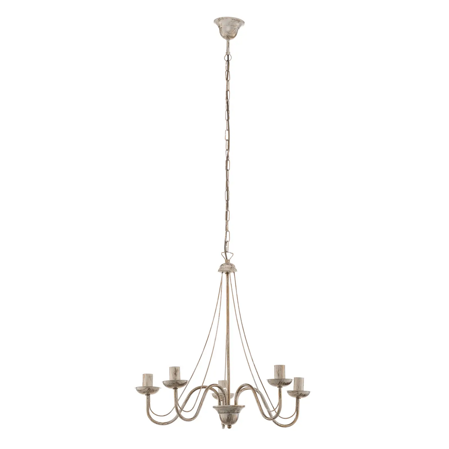 B-flokks Helam ljósakróna Malbo hengiljós með fimm ljósum í hvítu