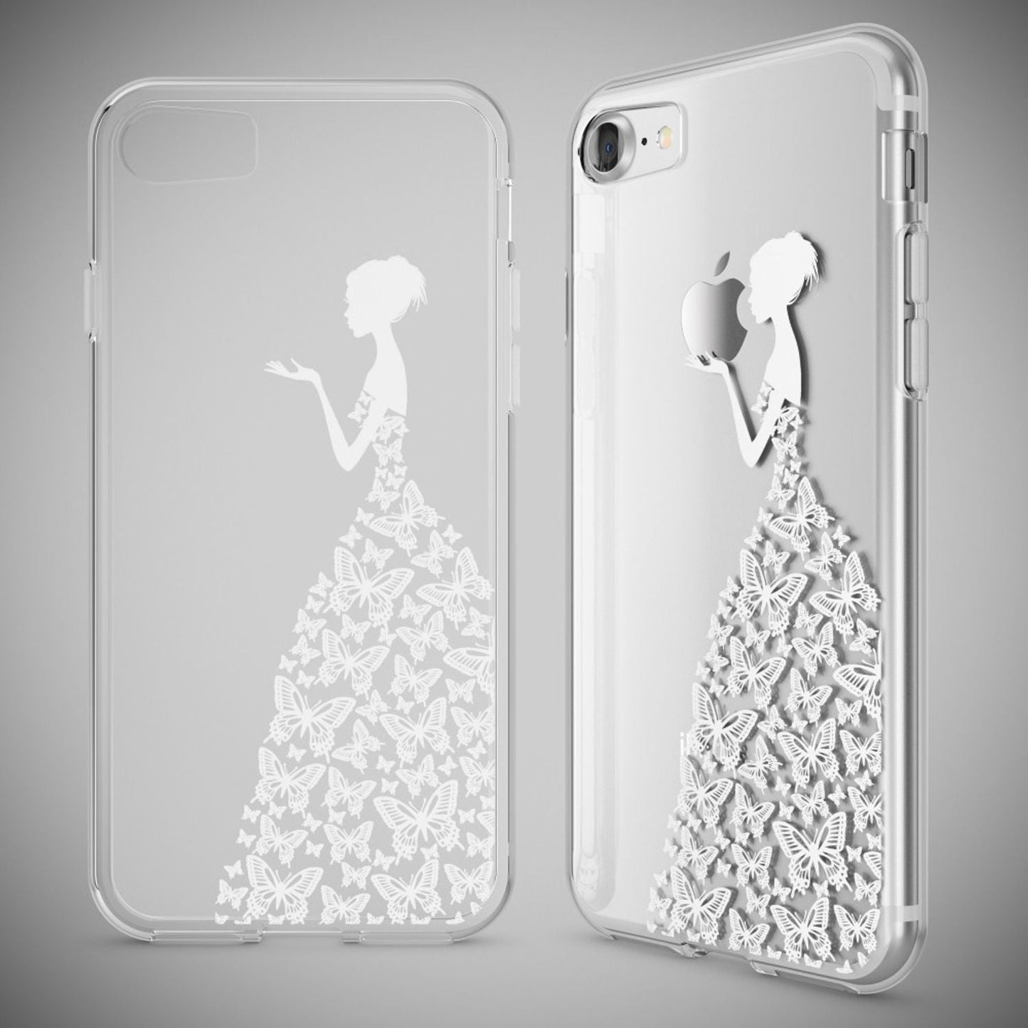 iPhone 7 Hülle Handyhülle von NALIA, Motiv Case Cover Bumper Transparent Klar