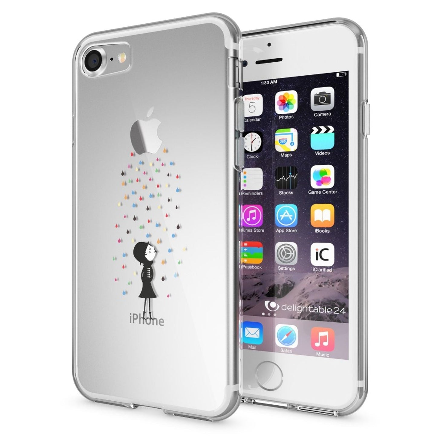 iPhone 7 Hülle Handyhülle von NALIA, Motiv Case Cover Bumper Transparent Klar