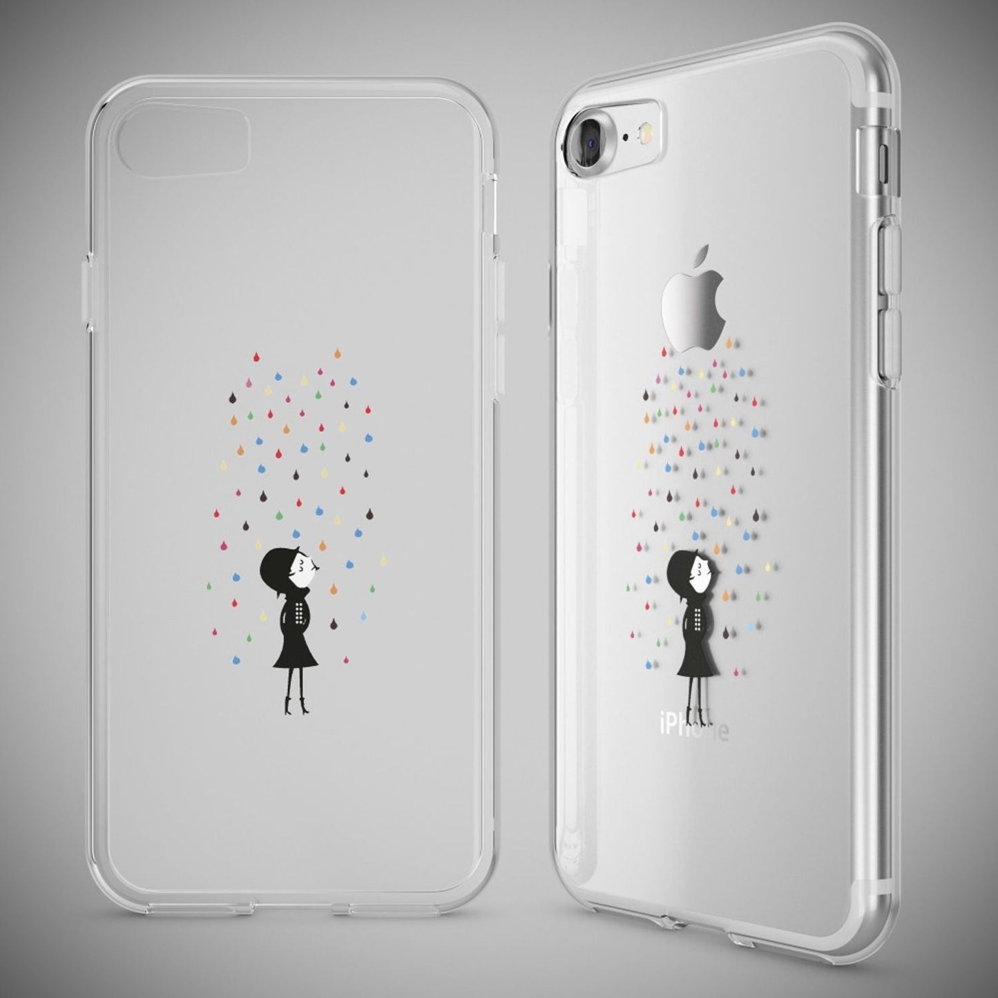 iPhone 7 Hülle Handyhülle von NALIA, Motiv Case Cover Bumper Transparent Klar