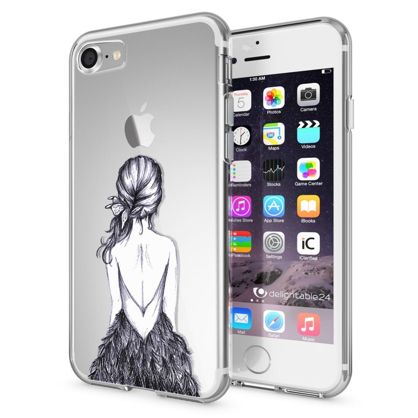 iPhone 7 Hülle Handyhülle von NALIA, Motiv Case Cover Bumper Transparent Klar