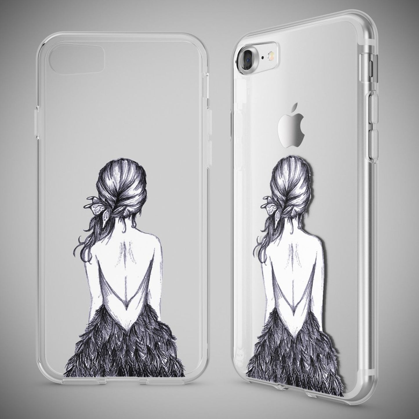 iPhone 7 Hülle Handyhülle von NALIA, Motiv Case Cover Bumper Transparent Klar