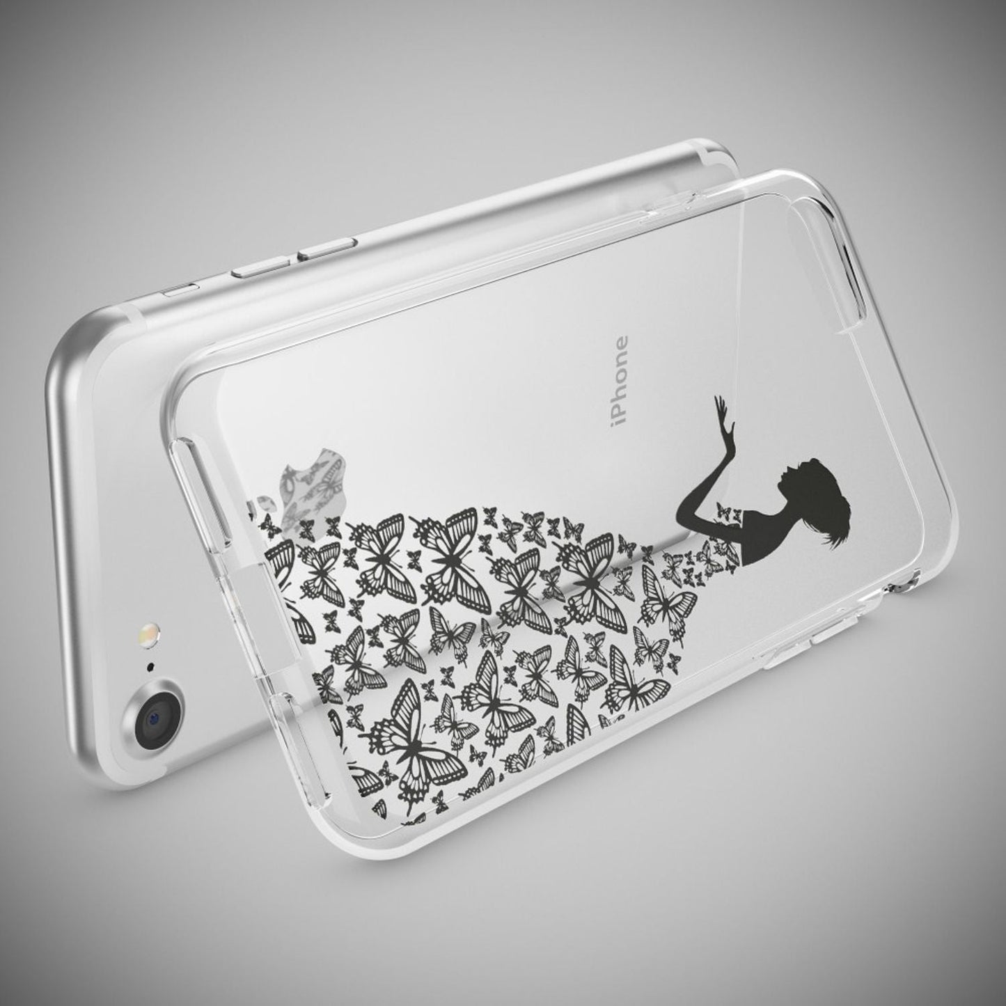 iPhone 7 Hülle Handyhülle von NALIA, Motiv Case Cover Bumper Transparent Klar