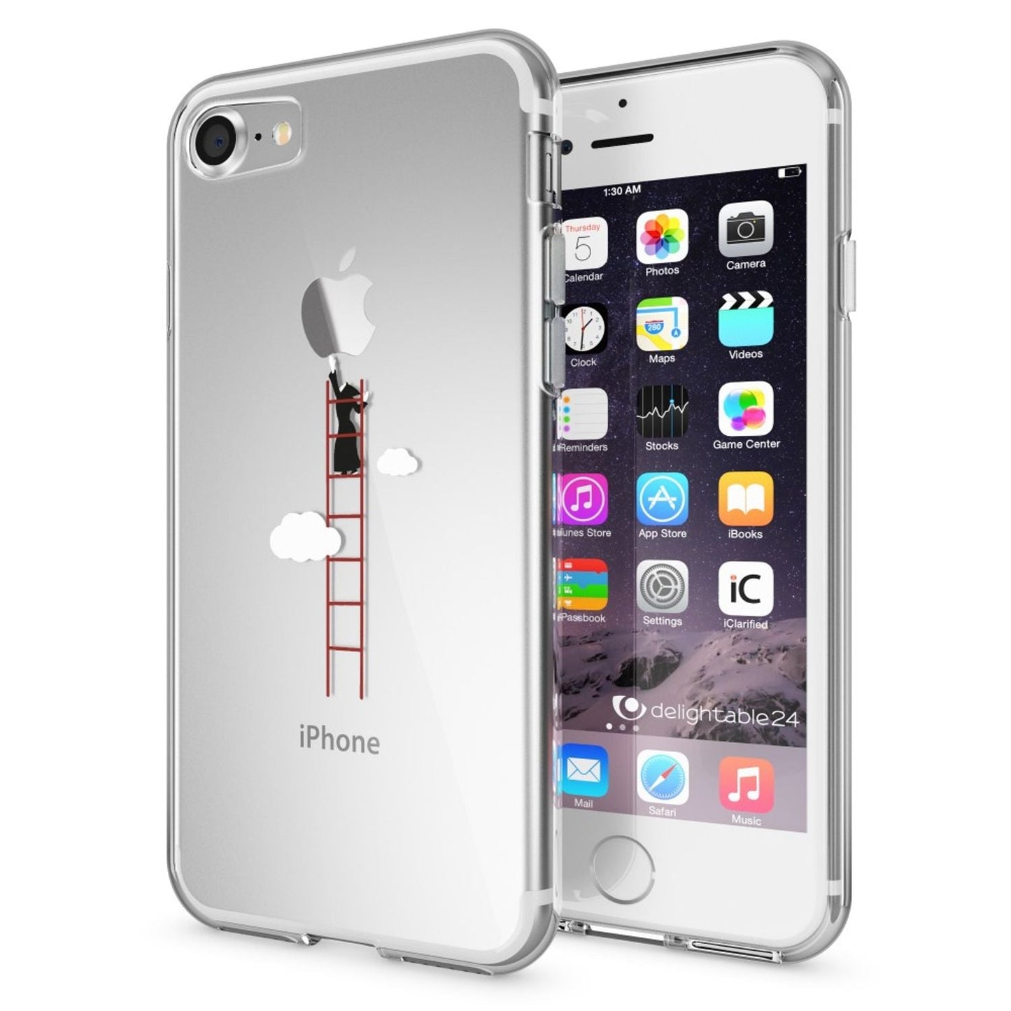 iPhone 7 Hülle Handyhülle von NALIA, Motiv Case Cover Bumper Transparent Klar