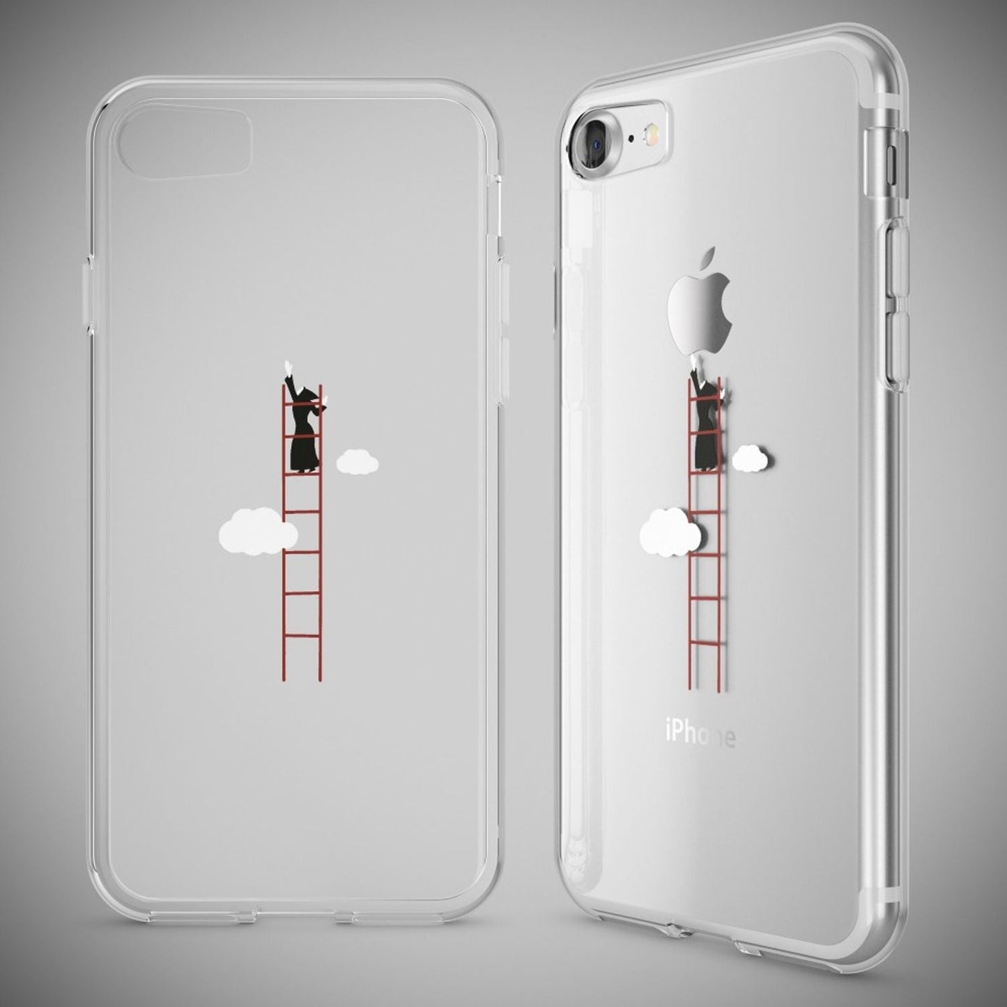 iPhone 7 Hülle Handyhülle von NALIA, Motiv Case Cover Bumper Transparent Klar