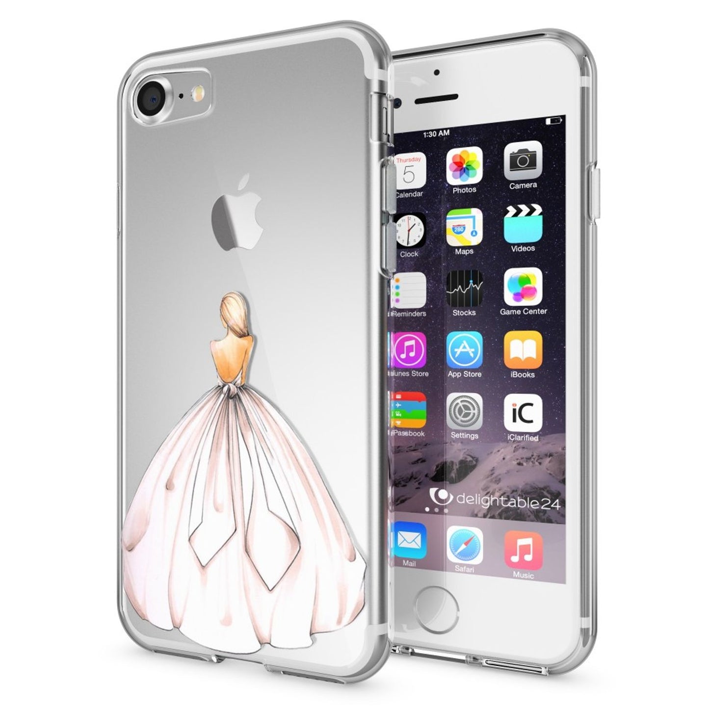 iPhone 7 Hülle Handyhülle von NALIA, Motiv Case Cover Bumper Transparent Klar