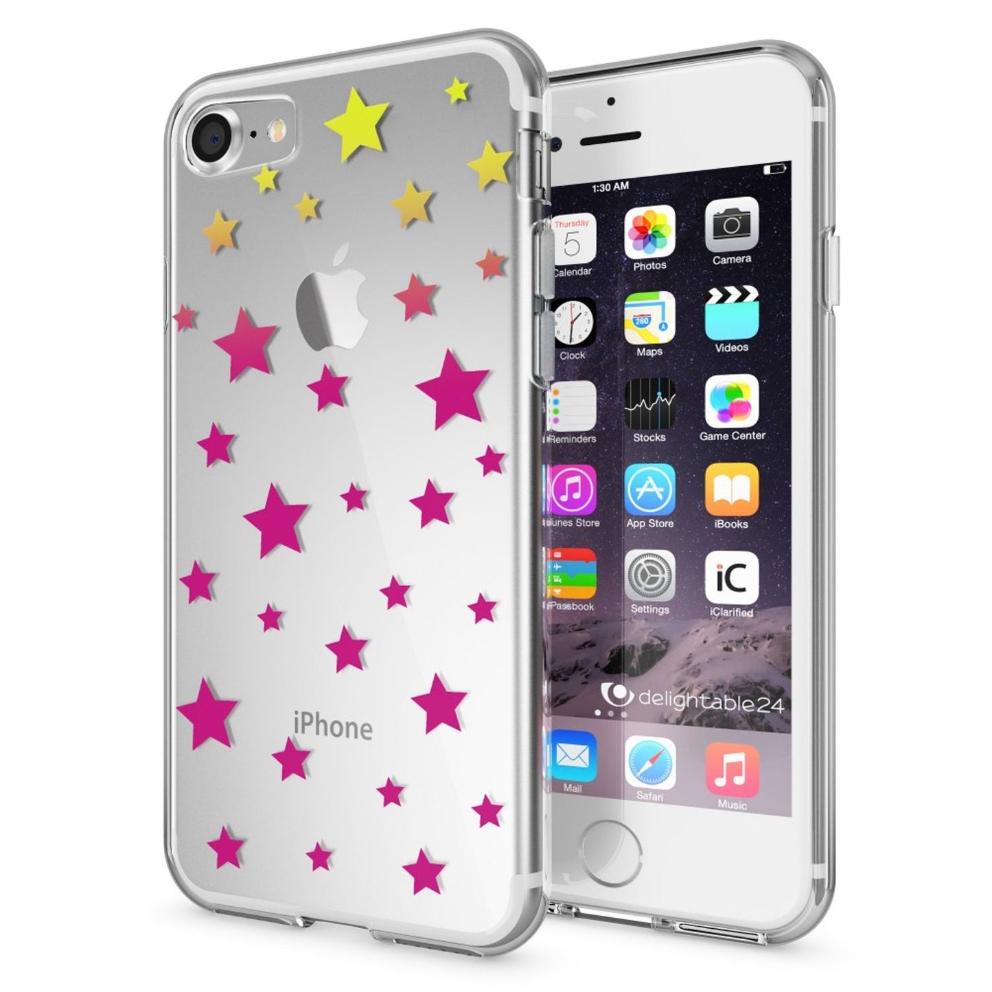 iPhone 7 Hülle Handyhülle von NALIA, Motiv Case Cover Bumper Transparent Klar