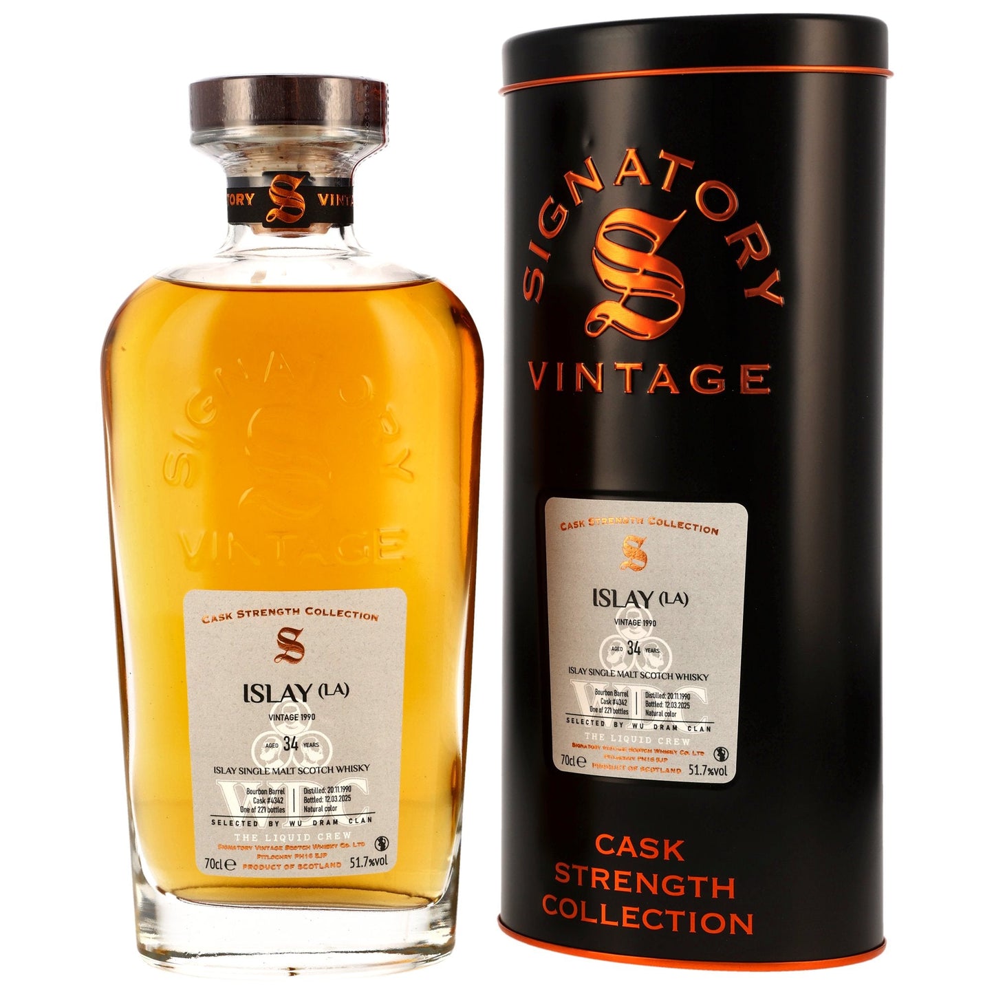 Islay (LA) 34 1990/2025 - Signatory Vintage CS - Bourbon Barrel #4342 Wu Dram Clan