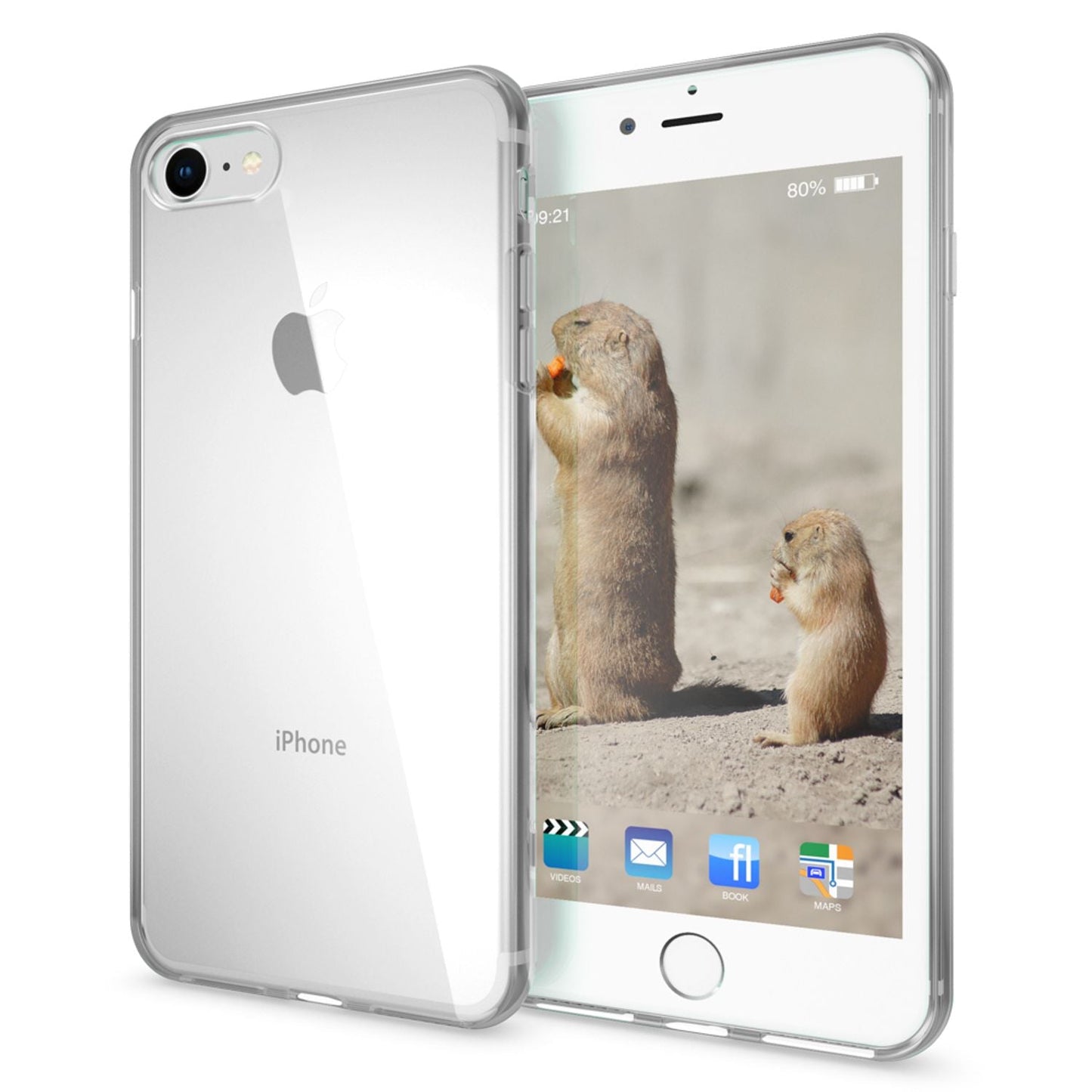 NALIA símahulstur fyrir iPhone SE 2022 / SE 2020 / 8 / 7, þunnt sílikonhulstur