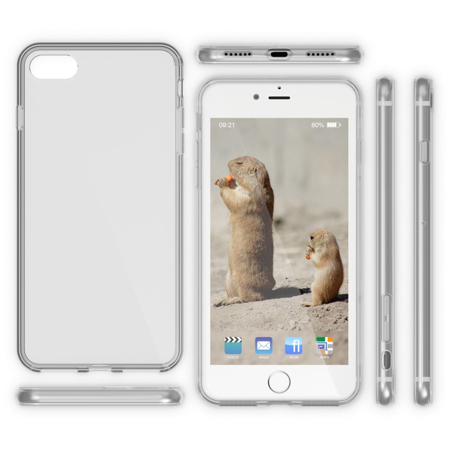 NALIA símahulstur fyrir iPhone SE 2022 / SE 2020 / 8 / 7, þunnt sílikonhulstur